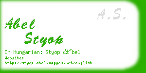 abel styop business card